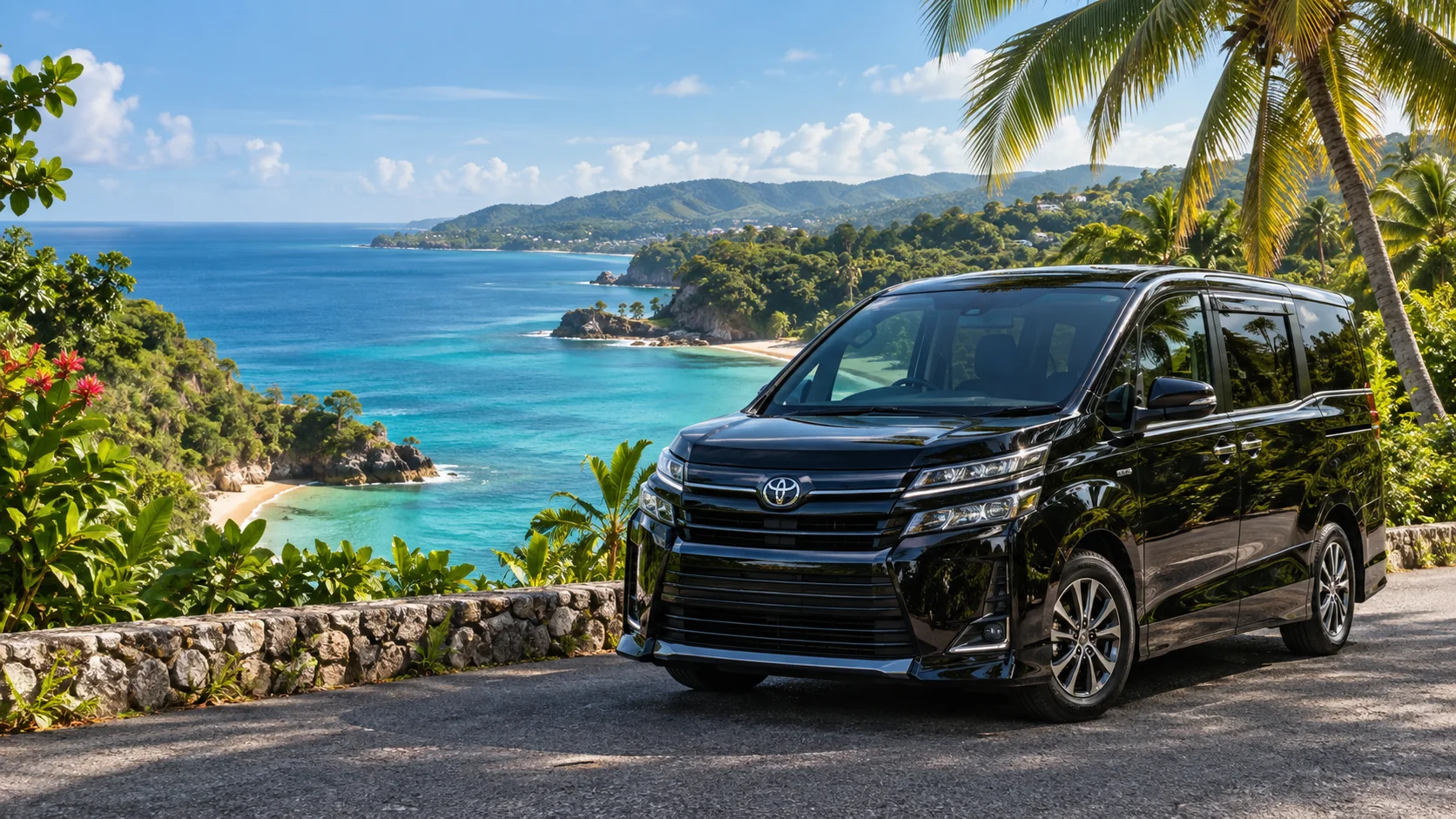 Black private passenger minivan